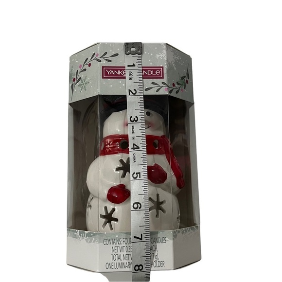 Yankee Candle Snowman 2022 Luminary Tea Light Candle Holder & Tea Lights NIP - Picture 7 of 8